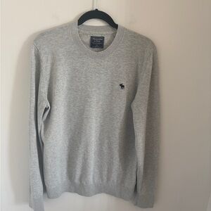 Abercrombie & Fitch Light Gray Crewneck Sweater Merino Wool/ Cotton Blend Size M